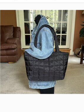 New QUILTED TOTE BAG CARRYALL Black 👜